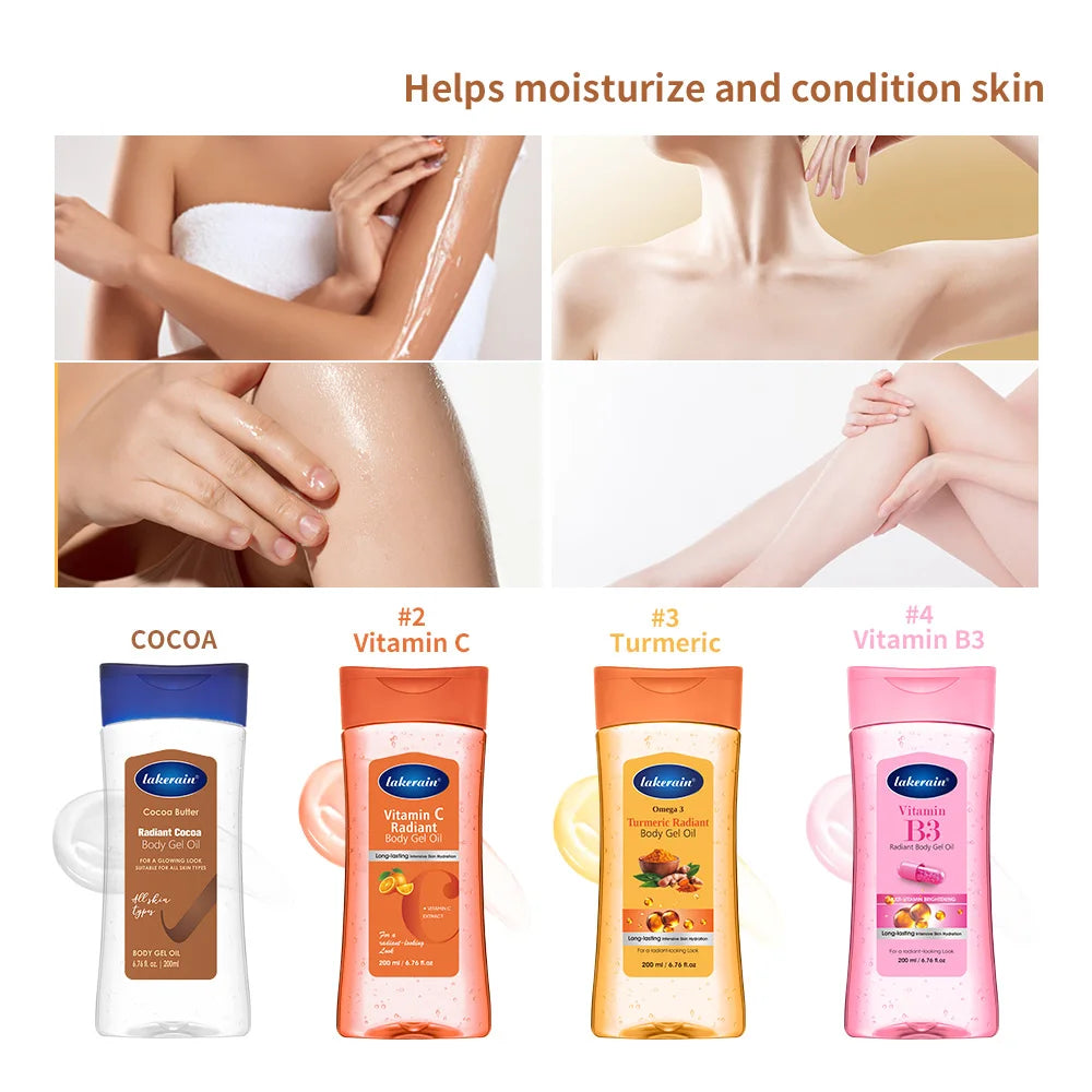 Vitamin C Turmeric Radiant Body Gel Oil Moisturizing Soften Dry Skin Glowing Treatment Nourishes & Hydrates Body Lotion Oil Care