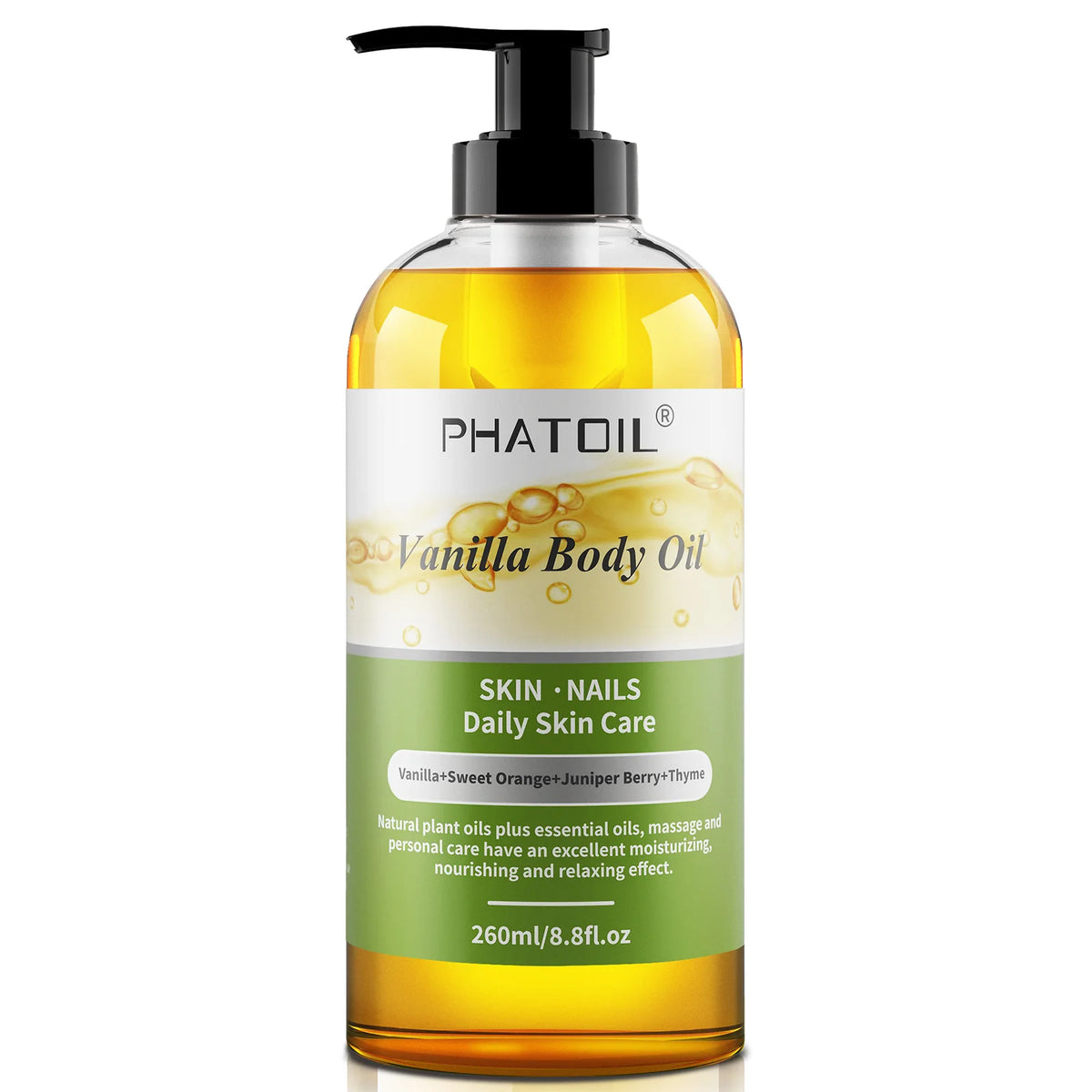 PHATOIL 260ml Body Oil For Moisturizing & Soothes Skin Ginger Grapefruit Rose Lavender Massage Body Oils Long-Lasting Fragrance