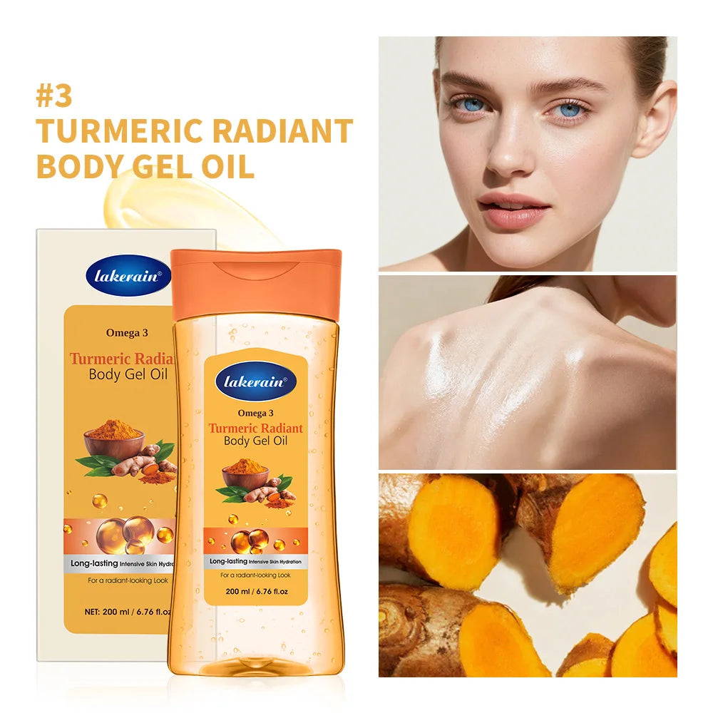 Vitamin C Turmeric Radiant Body Gel Oil Moisturizing Soften Dry Skin Glowing Treatment Nourishes & Hydrates Body Lotion Oil Care