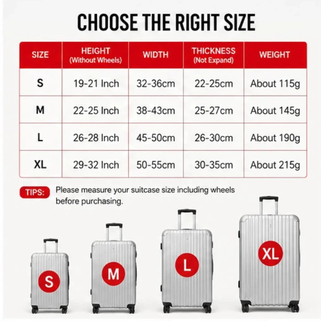 Fashion Travel Suitcase Protective Cover Luggage Protective Cover Solid Color Suitable for 18-28 Inch Suitcases