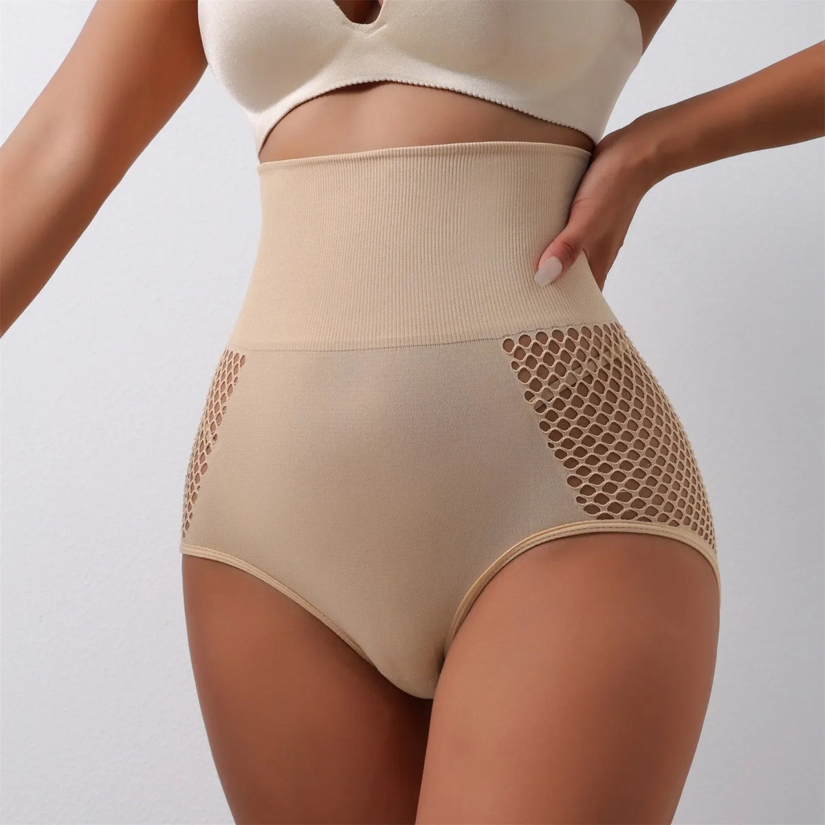 Women'S High Waisted Tummy Tucking & Hip Lifting Panties Breathable Girdle Panties Postpartum Shaping All Cotton Underwear Women