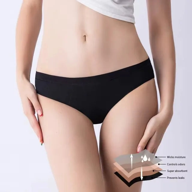 Women Full Protection 4 Layers Period Panties Physiological Menstrual Briefs Washable Leak Proof Period Panties Underwear