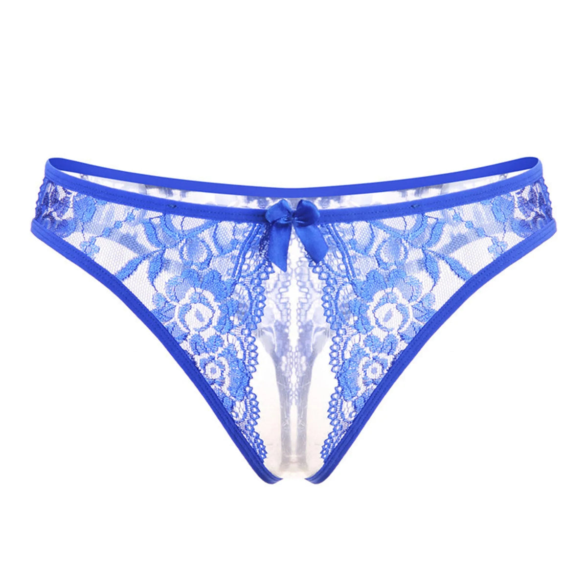 Hot Women's Panties Sexy Lingerie Open Crotch Panties Underwear Lady's Crotchless Thongs G-String With Bow Transparent Briefs