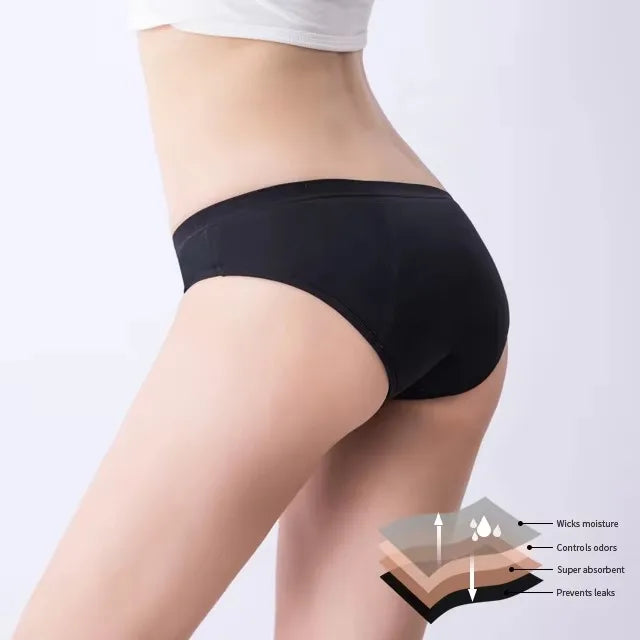 Women Full Protection 4 Layers Period Panties Physiological Menstrual Briefs Washable Leak Proof Period Panties Underwear