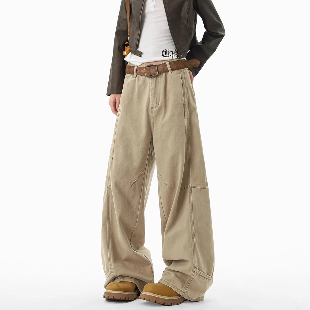 Jeans for Men and Women, Autumn Vintage High Street Workwear, Loose Casual Wide Leg Pants