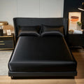 1/3Pc Satin Fitted Sheet Solid Colour Single Twin Full Queen King Ice Silk Mattress Cover Natural With Elastic Band Bed Sheet