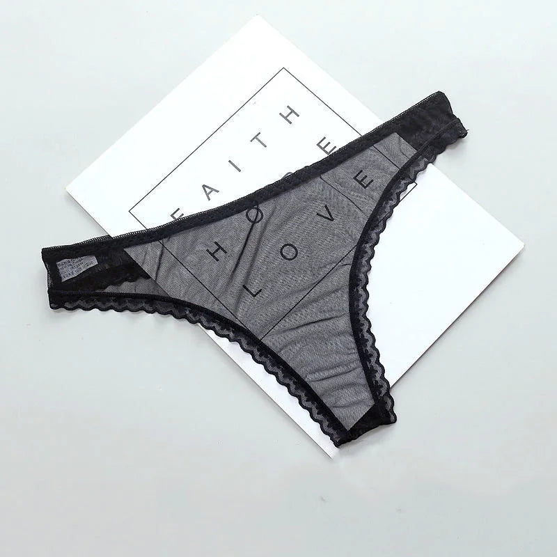 Women's Sexy Transparent Thong Panties  Panties   Lace Underwear PerspectiveSheer PantiesTransparent Knickers MeshBottomSeamless