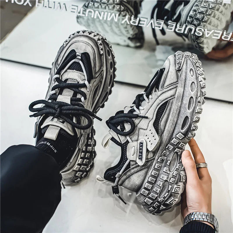 Men's Shoes 2025 Spring New Style Thick Sole Height Increasing Casual Mesh Breathable Fashion Trend Comfortable Chunky sneakers