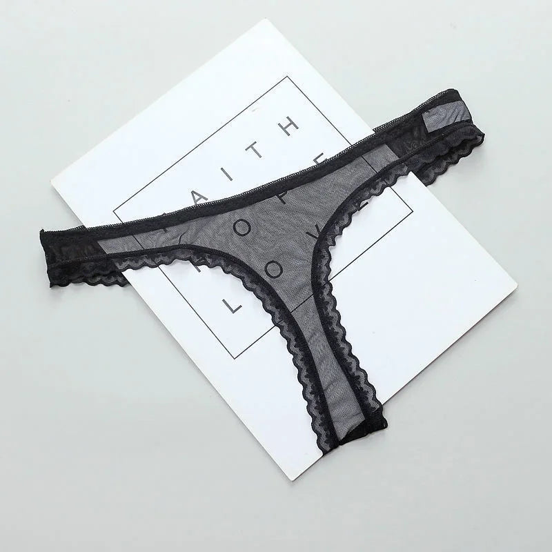 Women's Sexy Transparent Thong Panties  Panties   Lace Underwear PerspectiveSheer PantiesTransparent Knickers MeshBottomSeamless