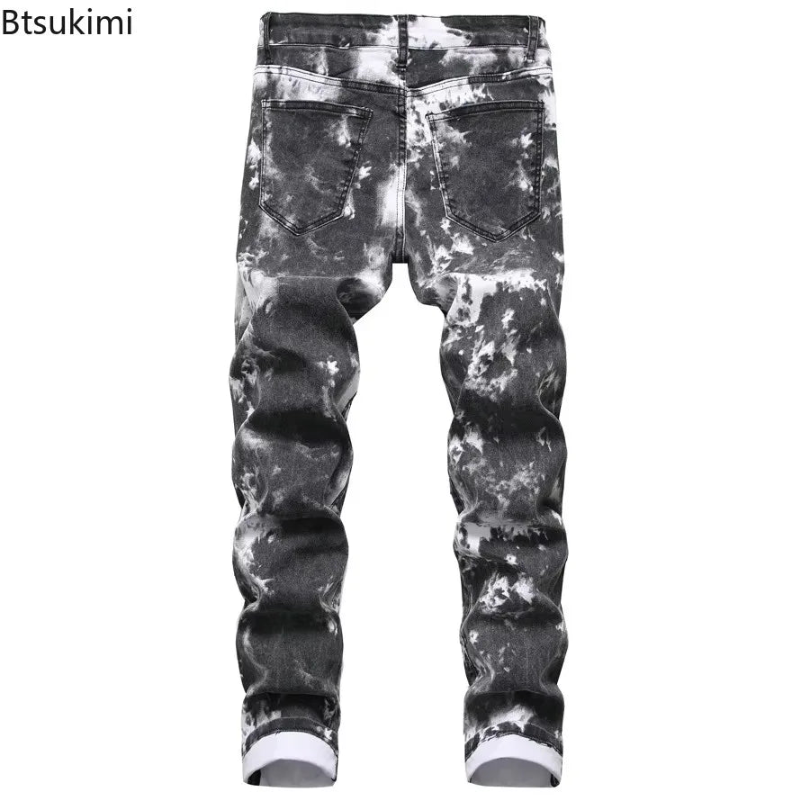 2026 High Quality Colorful Jeans for Men Elastic Slim Straight Casual Trousers Trend Streetwear Male All-match Denim Long Pants