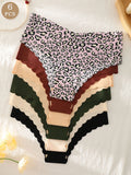 6-Pack Women's Panties, Multi-Color, Seamless, Comfortable, Skin-Friendly, Sexy, Sporty, Invisible Triangle Panties