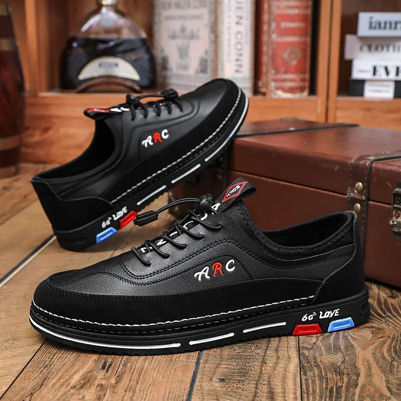 2025 New Men Shoes Breathable Leather Casual Shoe Fashion Business Men Shoes Four Seasons Versatile Tide Shoes Zapatillas Hombre
