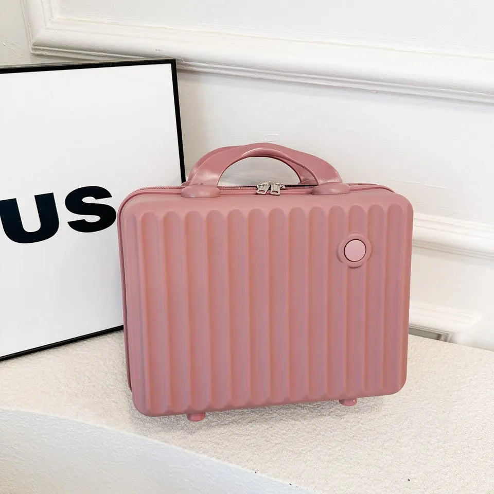 14 Inch ABS Suitcase Cosmetic Bags Light Business Travel Case Student Accommodation Case Make Up Organizer Bag Souvenir Gift.