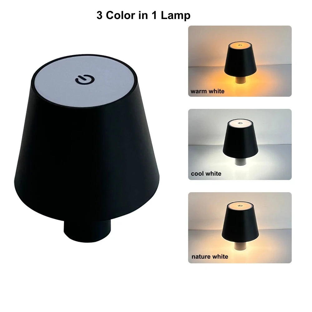 Retro LED Table Lamp 3colors Touch Dimmable Desk Lamp Home Restaurant Coffee Shop Nordic Modern Simple Mushroom Style Room Decor