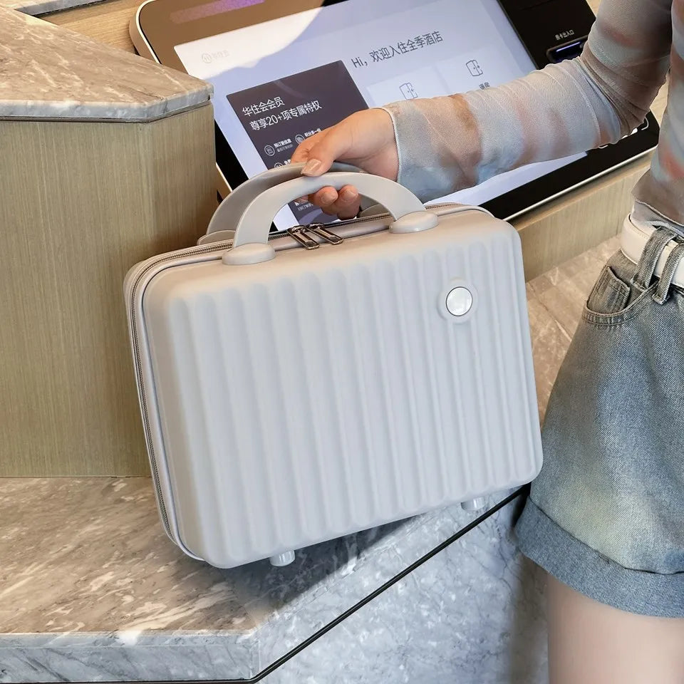 14 Inch ABS Suitcase Cosmetic Bags Light Business Travel Case Student Accommodation Case Make Up Organizer Bag Souvenir Gift.