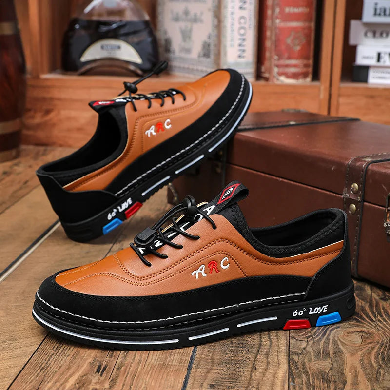 2025 New Men Shoes Breathable Leather Casual Shoe Fashion Business Men Shoes Four Seasons Versatile Tide Shoes Zapatillas Hombre
