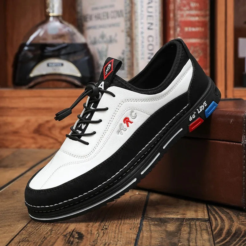 2025 New Men Shoes Breathable Leather Casual Shoe Fashion Business Men Shoes Four Seasons Versatile Tide Shoes Zapatillas Hombre