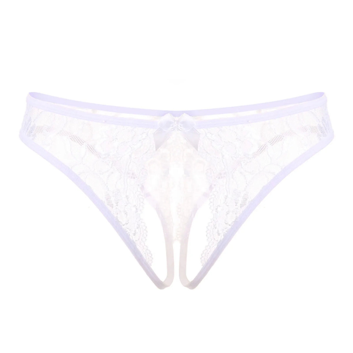 Hot Women's Panties Sexy Lingerie Open Crotch Panties Underwear Lady's Crotchless Thongs G-String With Bow Transparent Briefs