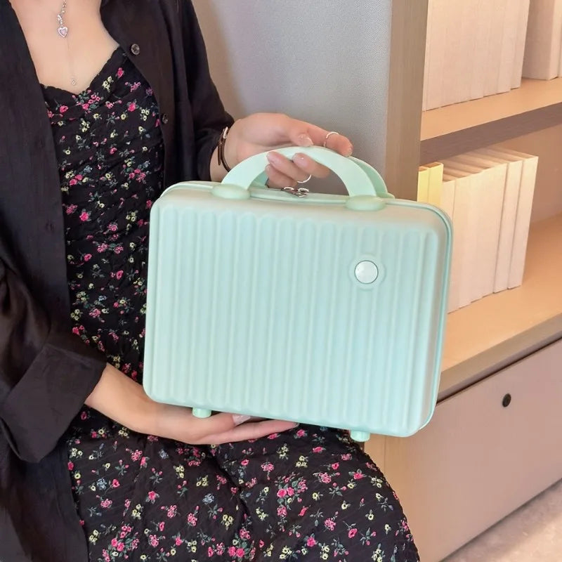 14 Inch ABS Suitcase Cosmetic Bags Light Business Travel Case Student Accommodation Case Make Up Organizer Bag Souvenir Gift.
