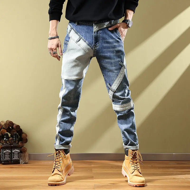Jeans for Men Tapered Harem Mens Cowboy Pants Stylish Trousers Slim Fit Boot Cut Luxury Casual Loose Stretch Harajuku Elastic Xs