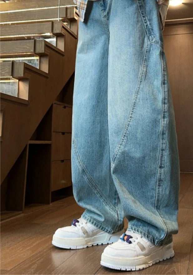 Jeans for Men 2025 New Loose Straight Leg Winter Thick Wide Leg Work Pants