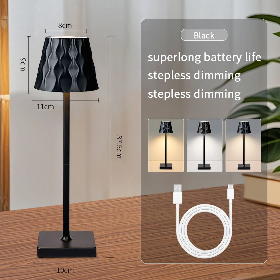 Retro LED Table Lamp 3colors Touch Dimmable Desk Lamp Home Restaurant Coffee Shop Nordic Modern Simple Mushroom Style Room Decor