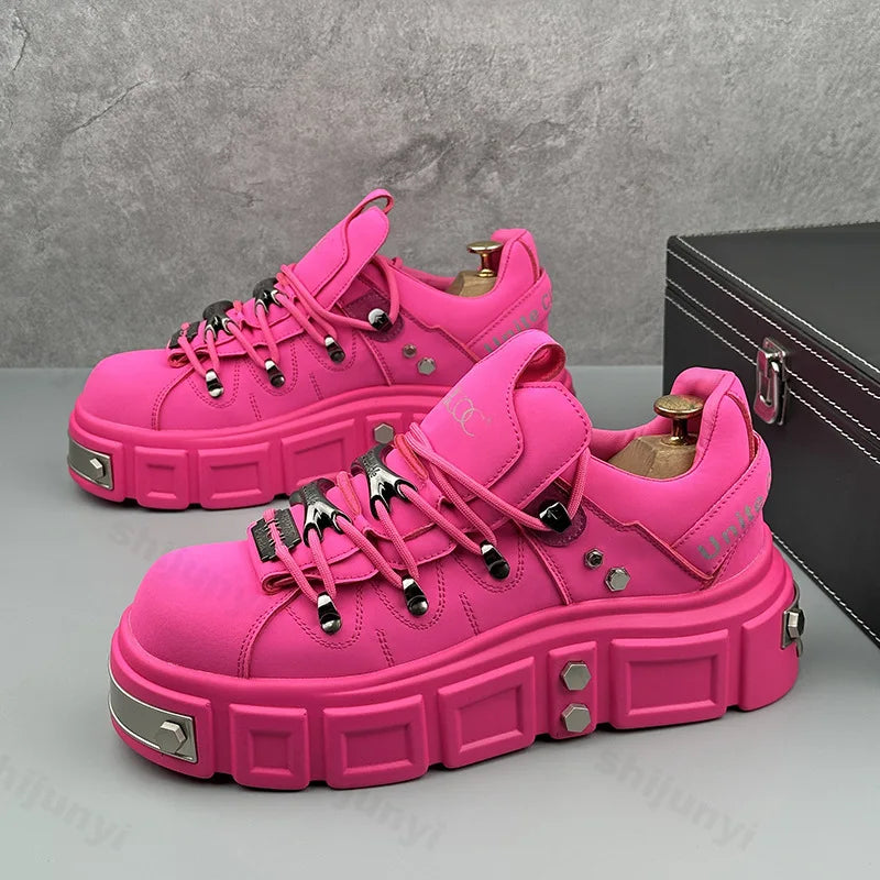 Men Shoes 2025 New Thick Soled Height Increasing Casual Shoes Popular Trend Niche Design Comfortable Non slip Platform sneakers
