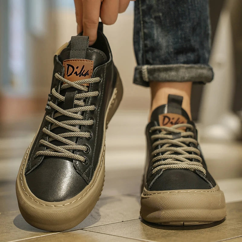 Men's Casual Sports Shoes, Fashionable Retro Classic Handmade Design, Breathable and Warm, Suitable for All Seasons, Ideal for Daily Wear, Outdoor Activities, Mountaineering, Hiking, Durable and Wear-Resistant, Not Easily Dir