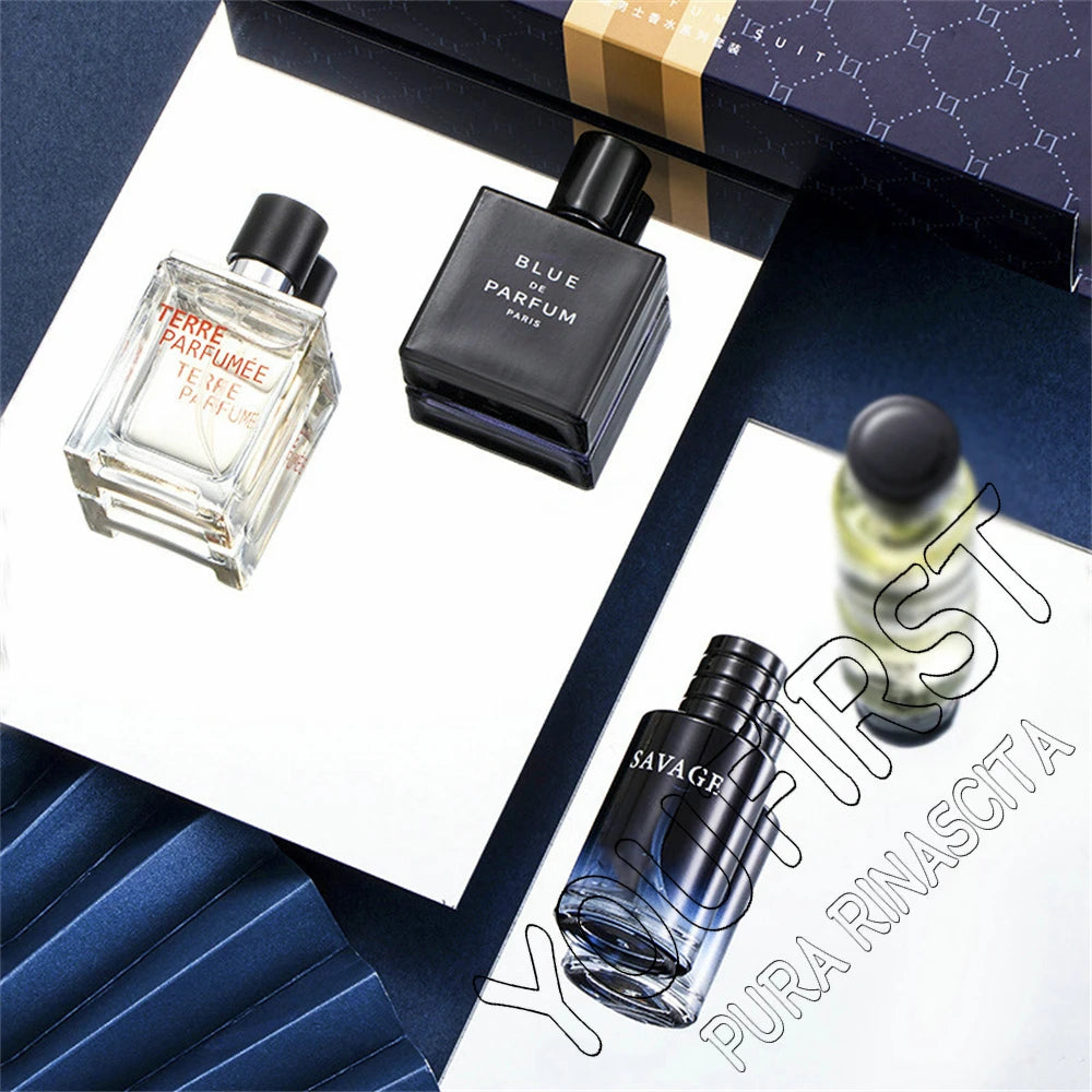 Luxury Brand Perfume Men Cologne Parfums Homme Gift Box 4Pcs Set 100ml Perfumes Masculinos Natural Floral Fruity Scent SprayLuxu