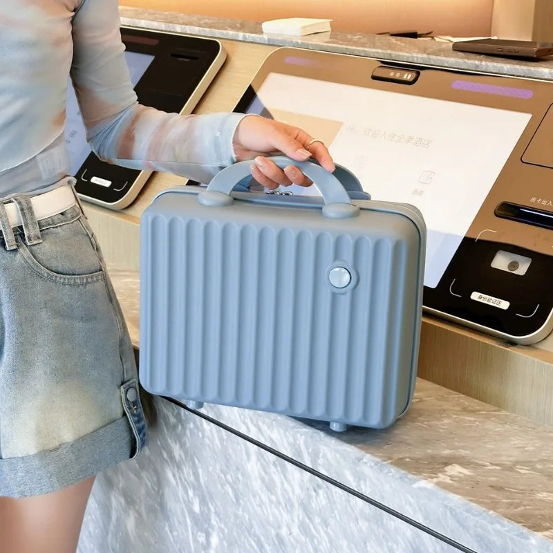 14 Inch ABS Suitcase Cosmetic Bags Light Business Travel Case Student Accommodation Case Make Up Organizer Bag Souvenir Gift.