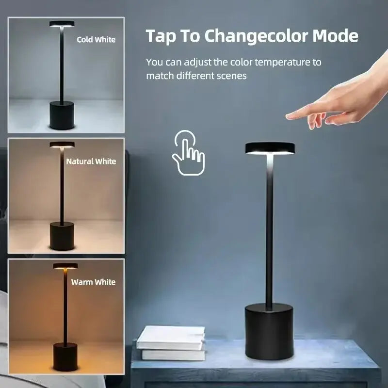 Retro LED Table Lamp 3colors Touch Dimmable Desk Lamp Home Restaurant Coffee Shop Nordic Modern Simple Mushroom Style Room Decor