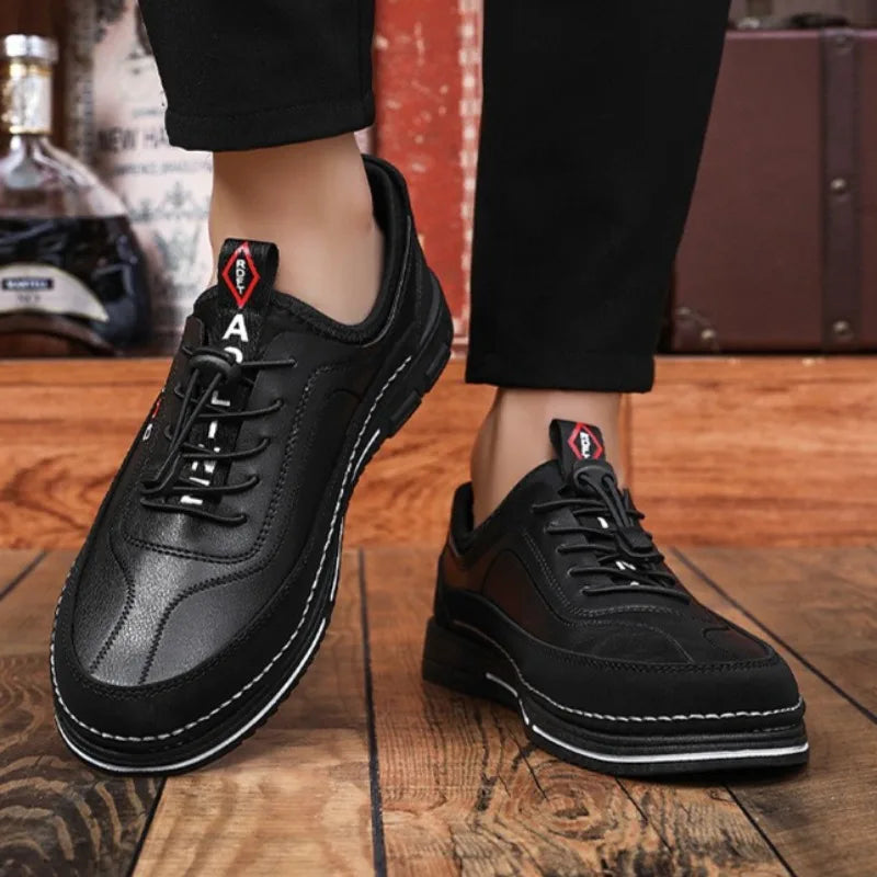 2025 New Men Shoes Breathable Leather Casual Shoe Fashion Business Men Shoes Four Seasons Versatile Tide Shoes Zapatillas Hombre