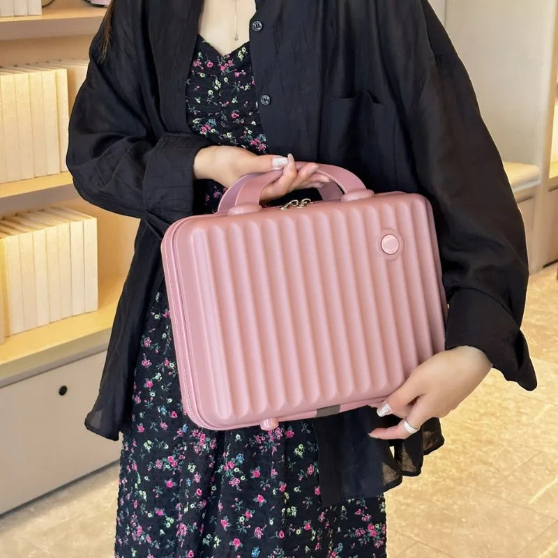 14 Inch ABS Suitcase Cosmetic Bags Light Business Travel Case Student Accommodation Case Make Up Organizer Bag Souvenir Gift.