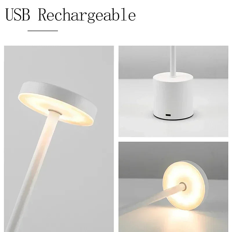 Retro LED Table Lamp 3colors Touch Dimmable Desk Lamp Home Restaurant Coffee Shop Nordic Modern Simple Mushroom Style Room Decor