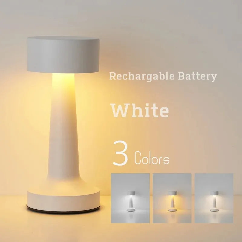 LED Table Lamp Retro Bar Touch Dimmable 3 Color Rechargeable Dining Desktop Night Light for Vintage Desk Lamp Bar Decoration