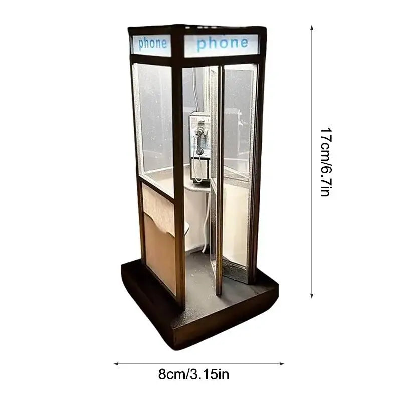 Retro British Phonebooth Lamp Tall Vintage Night Table Lamp For Kids Study Cafe Living Room Unique Home Decor