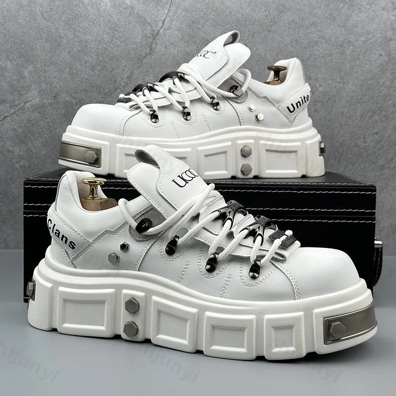 Men Shoes 2025 New Thick Soled Height Increasing Casual Shoes Popular Trend Niche Design Comfortable Non slip Platform sneakers