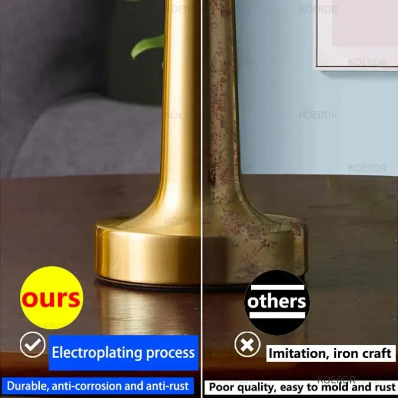 LED Table Lamp Retro Bar Touch Dimmable 3 Color Rechargeable Dining Desktop Night Light for Vintage Desk Lamp Bar Decoration
