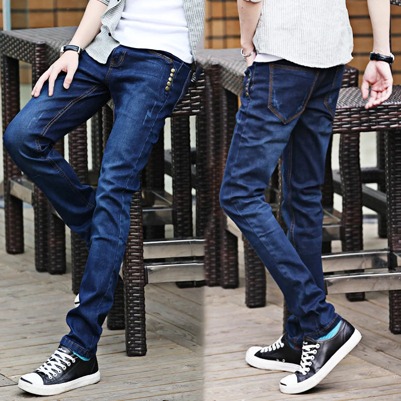 Spring Design Straight Leg Men's Jeans Casual Versatile Loose Wide Leg Pants Classic Washed Denim Trousers for Men