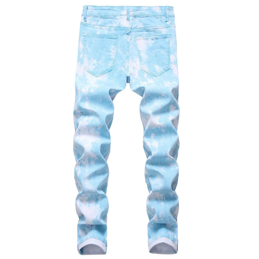2026 High Quality Colorful Jeans for Men Elastic Slim Straight Casual Trousers Trend Streetwear Male All-match Denim Long Pants