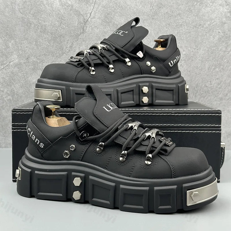 Men Shoes 2025 New Thick Soled Height Increasing Casual Shoes Popular Trend Niche Design Comfortable Non slip Platform sneakers