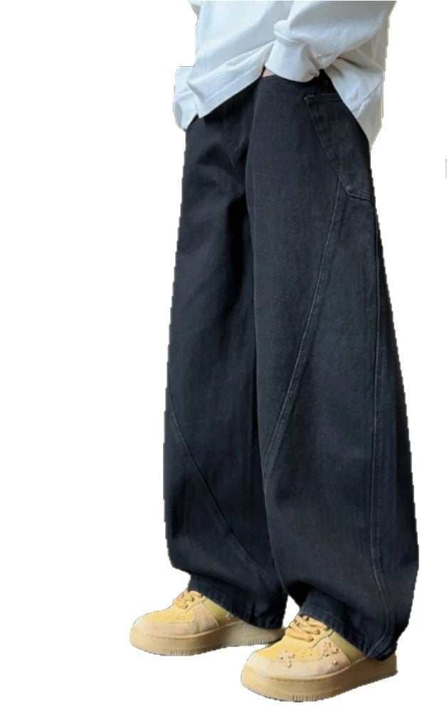 Jeans for Men 2025 New Loose Straight Leg Winter Thick Wide Leg Work Pants
