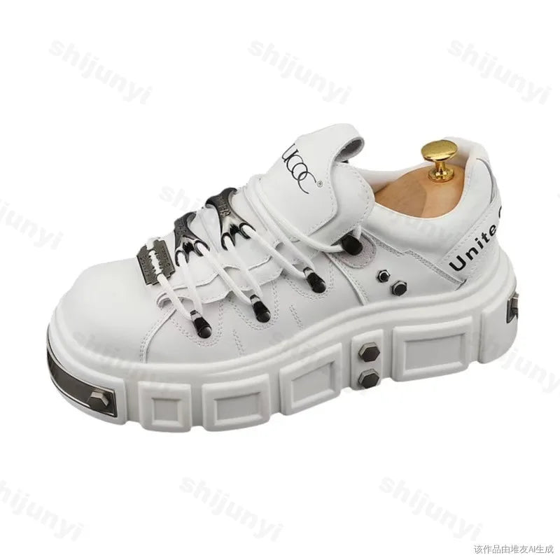 Men Shoes 2025 New Thick Soled Height Increasing Casual Shoes Popular Trend Niche Design Comfortable Non slip Platform sneakers