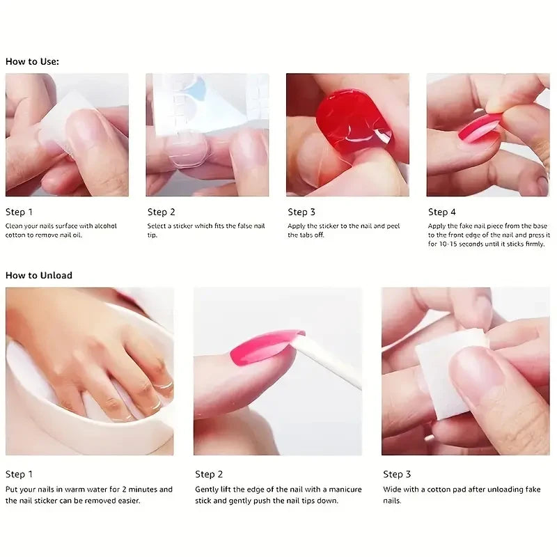 24Pcs medium-long square press on nails, practical nail supplies. Refresh your look and show charming fingertip beauty. Simple s