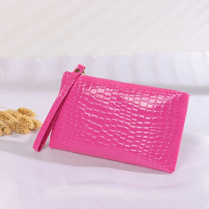 Women Black Cosmetic Bag Zipper Small Makeup Bag Traveling Neceser Ladies Cosmetics Clutch Purse Toiletry Organizer Case Pouch