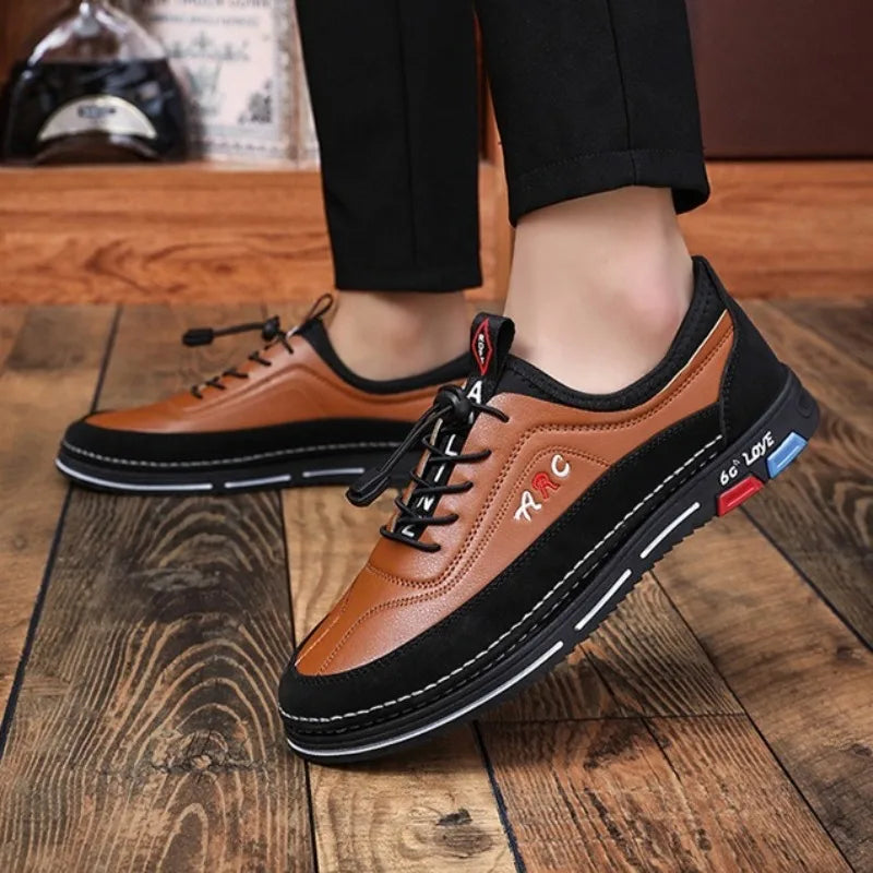 2025 New Men Shoes Breathable Leather Casual Shoe Fashion Business Men Shoes Four Seasons Versatile Tide Shoes Zapatillas Hombre