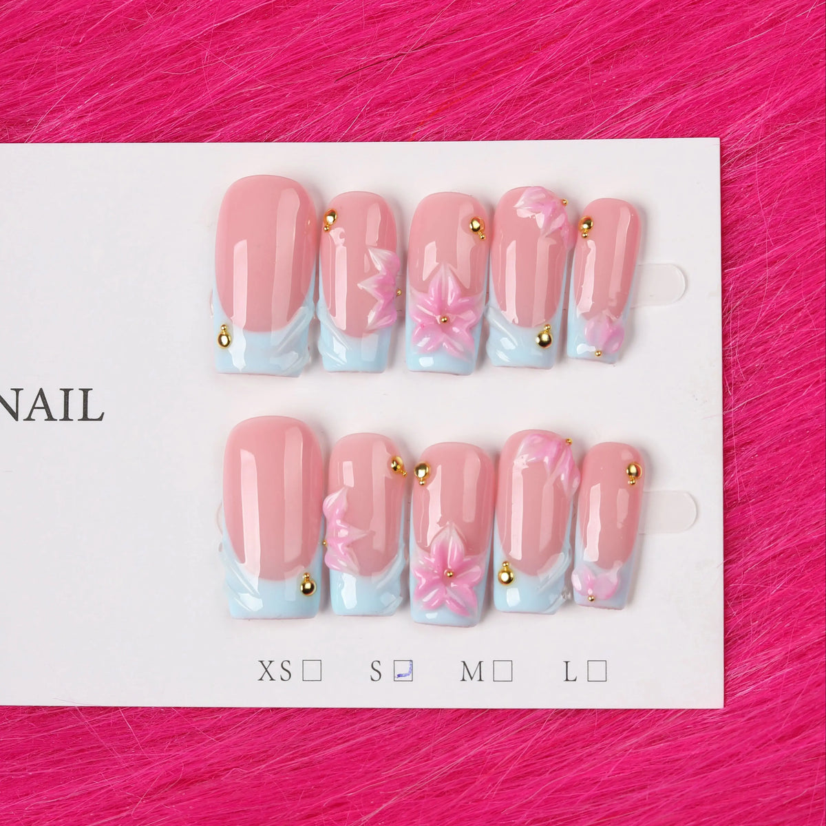 10pcs Y2K-Style Handmade Press-On Nails, Featuring a Full-Coverage Design, They Are Easy to Remove and Reusable. The Nails Boast