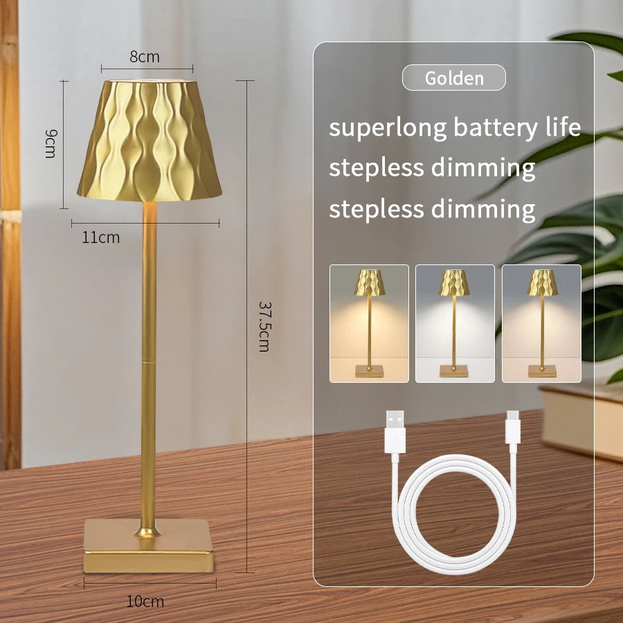 Retro LED Table Lamp 3colors Touch Dimmable Desk Lamp Home Restaurant Coffee Shop Nordic Modern Simple Mushroom Style Room Decor