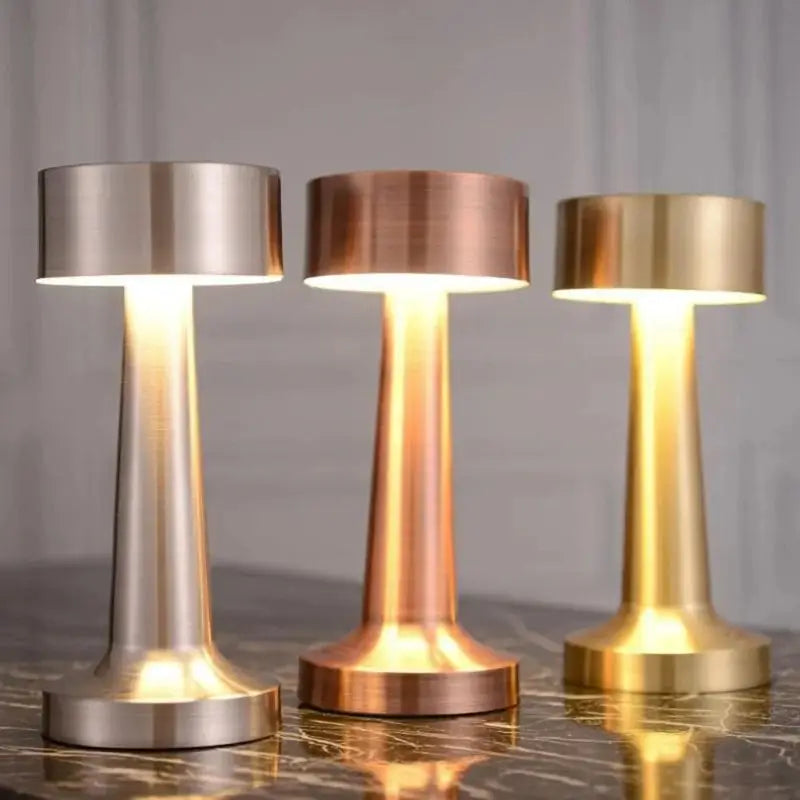LED Table Lamp Retro Bar Touch Dimmable 3 Color Rechargeable Dining Desktop Night Light for Vintage Desk Lamp Bar Decoration