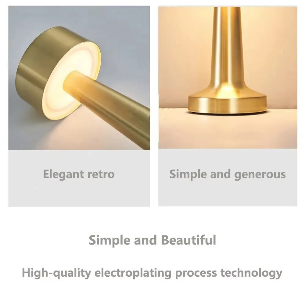 LED Table Lights Retro Bar Coffee 3 Color Table Lamp Touch Sensor Rechargeable Dining Night Light Bar Desktop Decorative Lamp